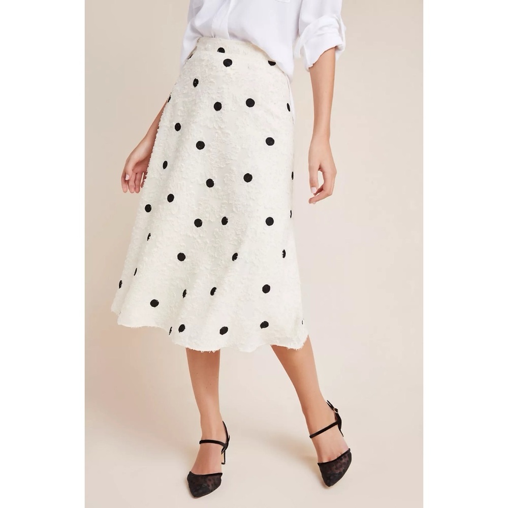 NWT Anthropologie Eri + Ali Andrea Textured Polka Dots Midi Skirt 1X Plus Size​ - Picture 11 of 13